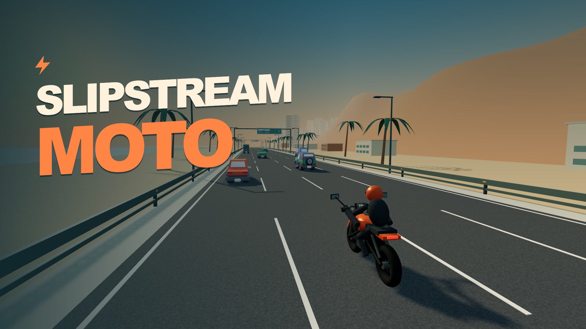 Slipstream Moto motorcycle and coastal highway